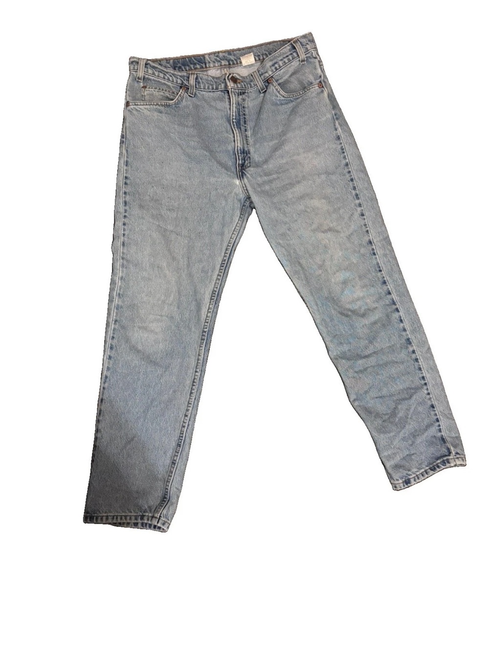 VINTAGE Levis 505 ORANGE tab 36x30 mens Blue denim regular fit 1995 light wash